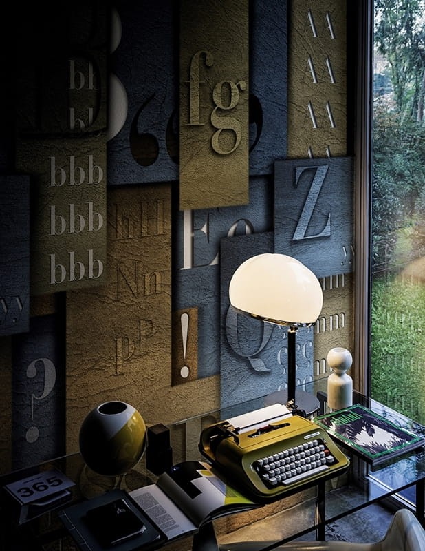Wall & Deco 2016 Bevel WDBE1602 - mural z motywem liter, paragrafów i prostokątów