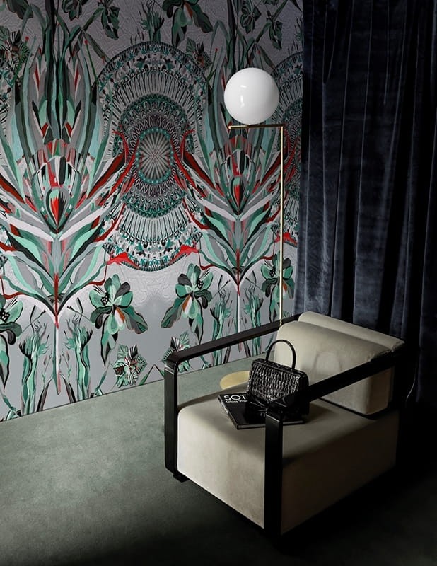 Wall & Deco 2016 Darlingtonia WDDA1603 - mural z motywem kwiatów, liści i mandali