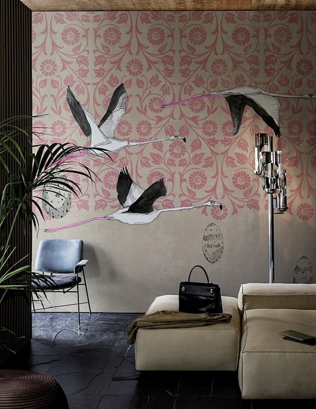 Wall & Deco 2016 Great Escape WDGE1601 - mural z motywem ornamentów i bocianów