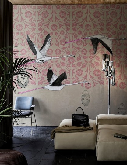 Wall & Deco 2016 Great Escape WDGE1601 - mural z motywem ornamentów i bocianów