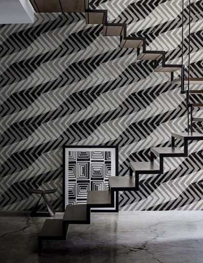 Wall & Deco 2016 Gershwin WDGH1601 - mural z motywem geometrycznych pasków