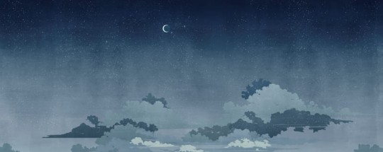 Wall & Deco 2016 Notturno Blu WDNB1601 - mural z motywem nieba, chmur i księżyca