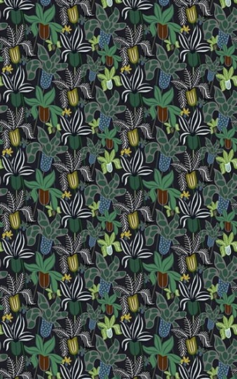 Wall & Deco 2016 The Garden WDTG1601 - mural z motywem kwiatów i czarnego tła