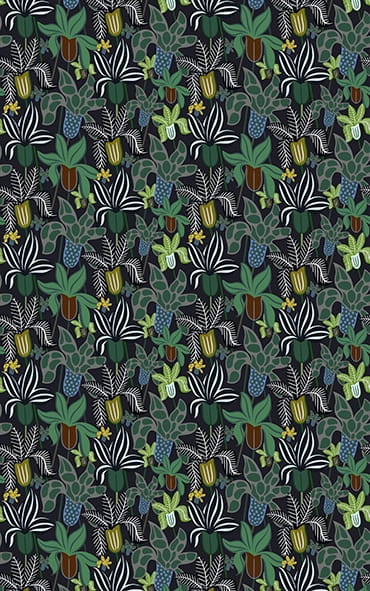 Wall & Deco 2016 The Garden WDTG1601 - mural z motywem kwiatów i czarnego tła