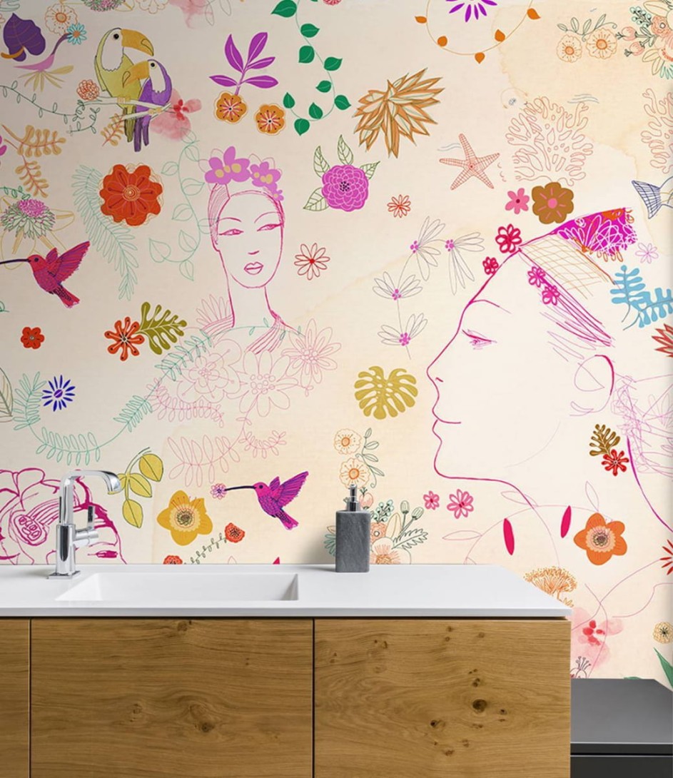 Fototapeta Wallpepper Watercolor, nature decor and fashion style