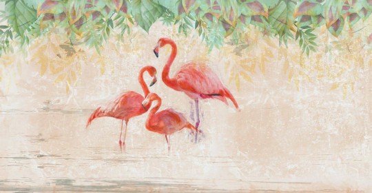Fototapeta Wallpepper Flamingos party