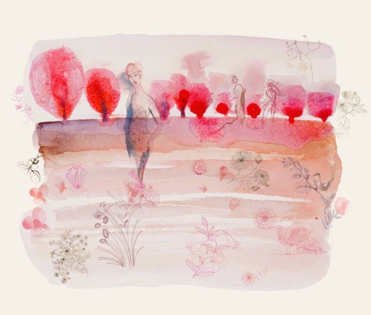 Fototapeta Wallpepper Watercolor and cherry blossom