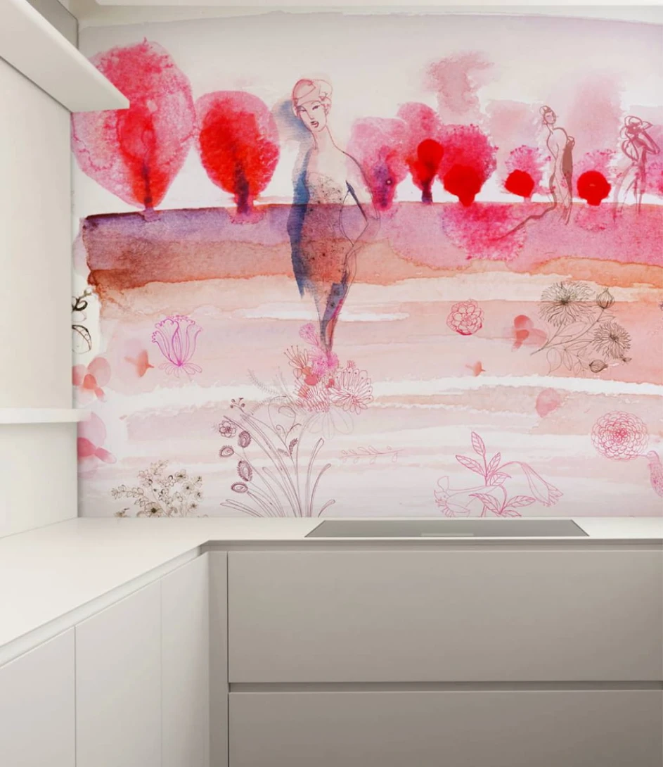 Fototapeta Wallpepper Watercolor and cherry blossom