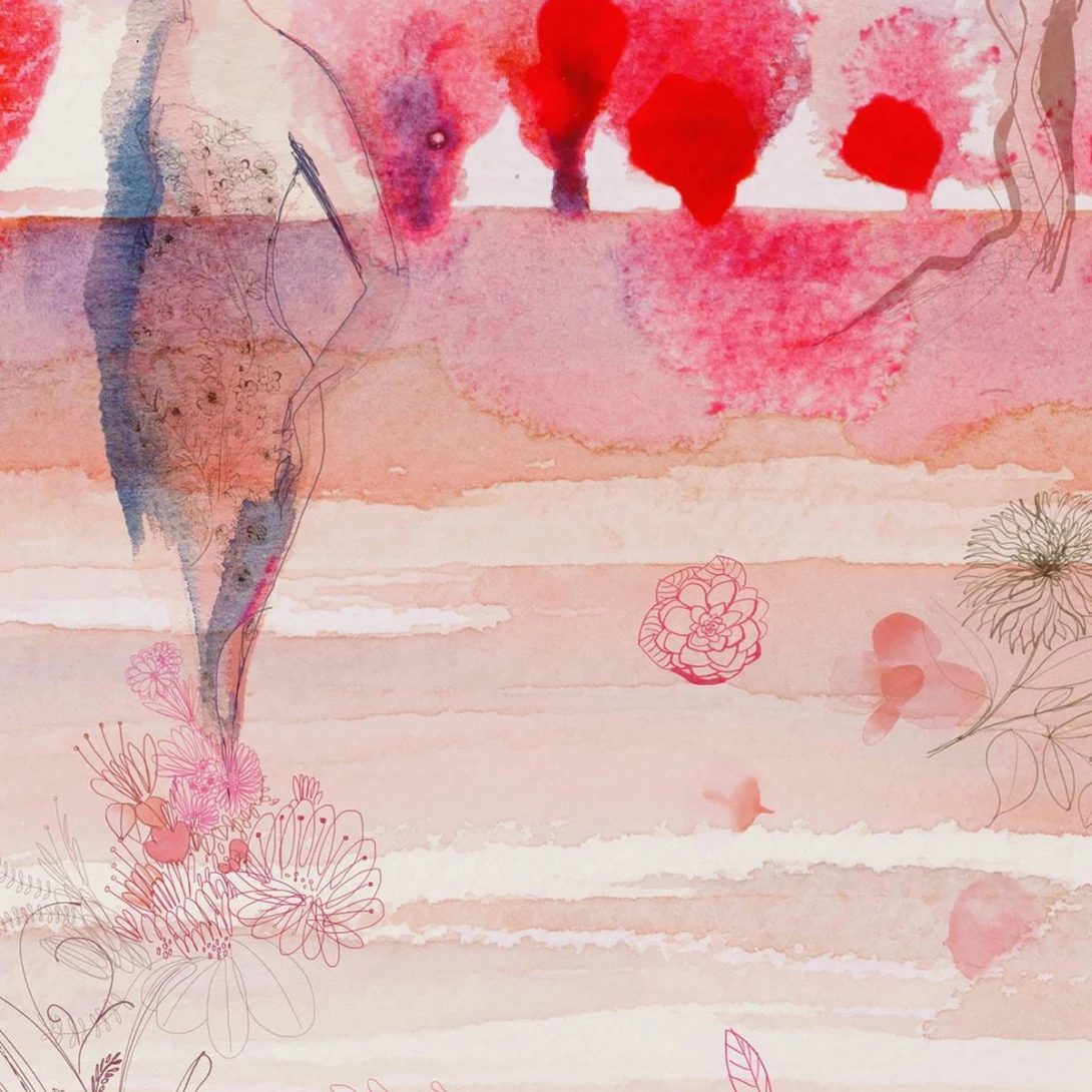 Fototapeta Wallpepper Watercolor and cherry blossom