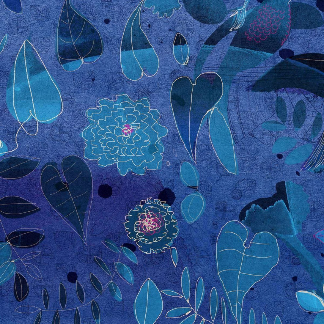 Fototapeta Wallpepper Watercolor and nature in blue