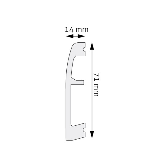 Listwa podłogowa Creativa LPC-06i w kolorze stali inox