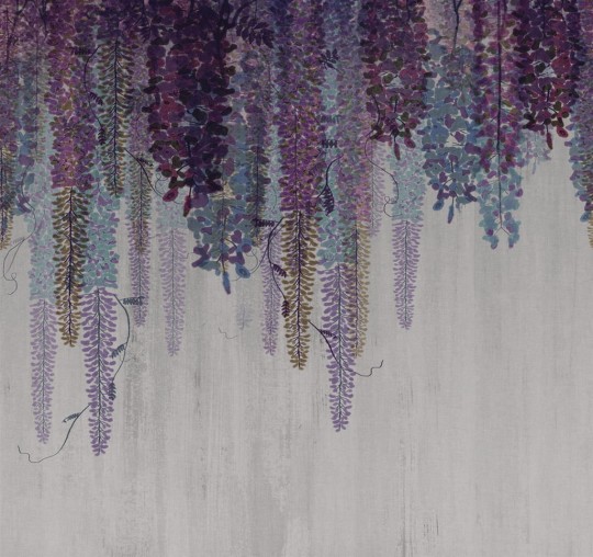 London Art 18073-01 Exclusive 18 Purple rain - mural rośliny z wisterią