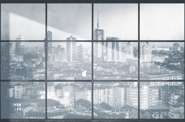 London Art 17044-02 Exclusive 17 Milano - mural z miejskim krajobrazem