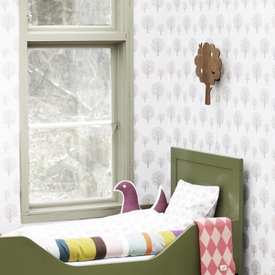 Tapeta Ferm LIVING Dotty Wallpaper - Rose 511 Drzewka