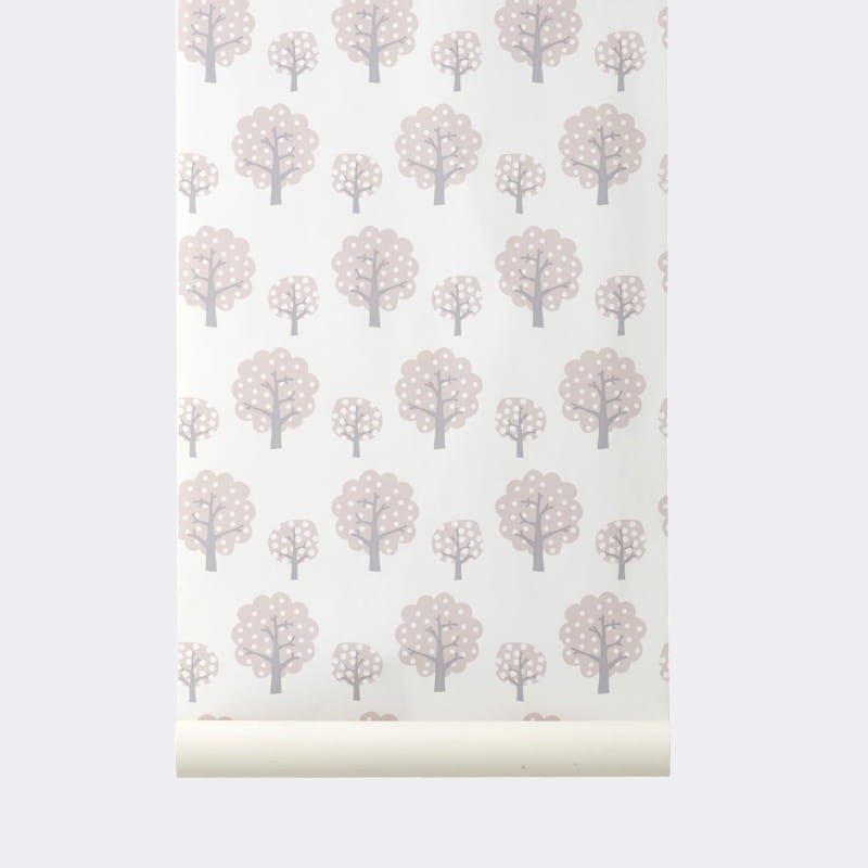 Tapeta Ferm LIVING Dotty Wallpaper - Rose 511 Drzewka