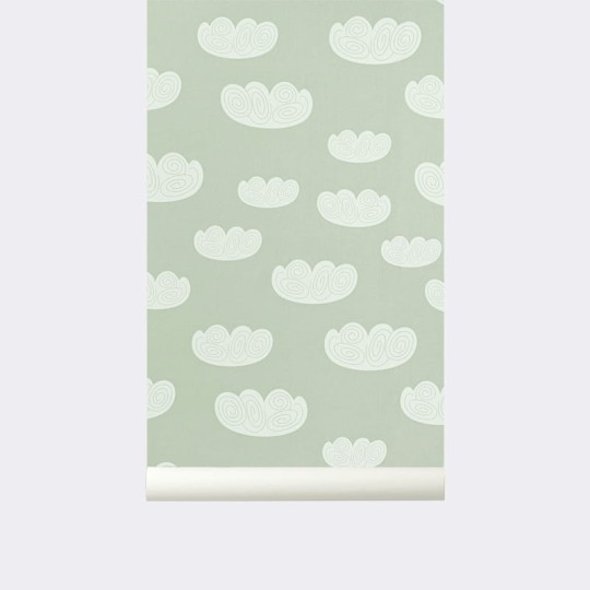 Tapeta Chmurki Ferm LIVING Cloud Wallpaper - Mint 520 Chmurki