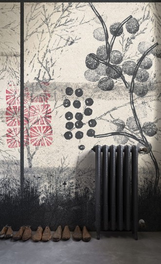 London Art 16007-03 Exclusive 16 Japanese - mural w kwiaty i owoce