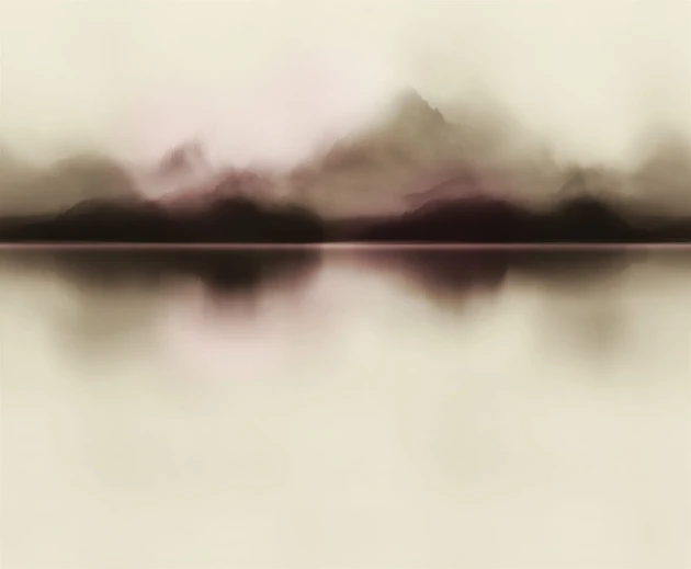 London Art 16093-02 Exclusive 16 Black Drop - mural z cieniowanym pejzażem gór