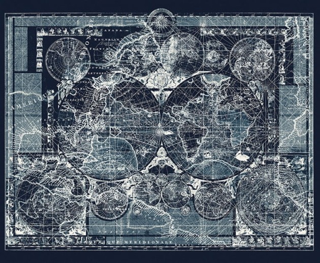London Art 14053-01 Exclusive 15/14 Wavering Radiant - mural maps