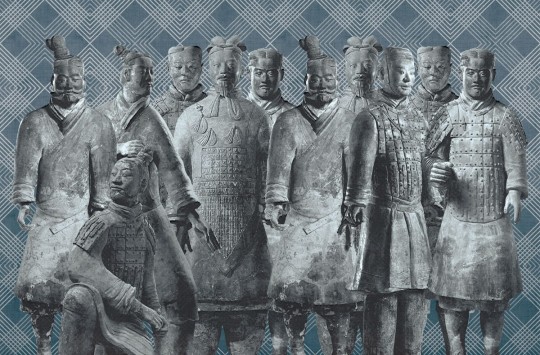 London Art 17038-01 Exclusive 17 Army - mural z terakotową armią