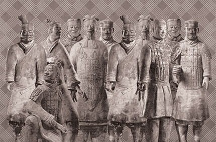 London Art 17038-02 Exclusive 17 Army - mural z terakotową armią