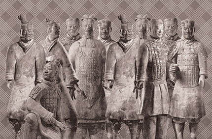 London Art 17038-02 Exclusive 17 Army - mural z terakotową armią