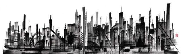 London Art 17042-01 Exclusive 17 Skyline - mural w wieżowce