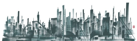 London Art 17042-02 Exclusive 17 Skyline - mural w wieżowce