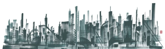 London Art 17042-02 Exclusive 17 Skyline - mural w wieżowce