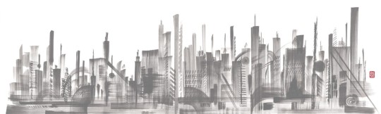 London Art 17042-03 Exclusive 17 Skyline - mural w wieżowce