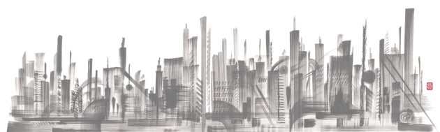 London Art 17042-03 Exclusive 17 Skyline - mural w wieżowce