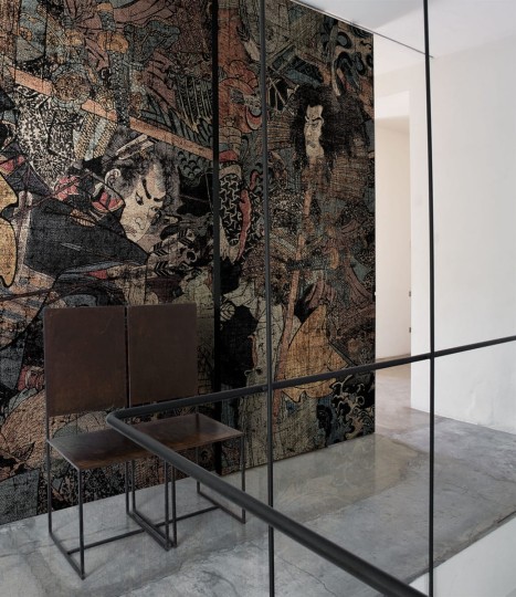 London Art 17066-02 Exclusive 17 Yakimura - mural w japońskim wojownikami