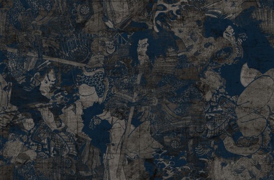 London Art 17066-03 Exclusive 17 Yakimura - mural w japońskim wojownikami