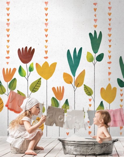 London Art 15001-01 Exclusive Kids Cheryl - mural kwiaty