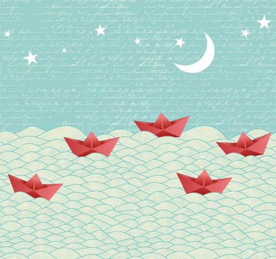 London Art 15003-01 Exclusive Kids Eva - mural papierow statki na wodzie