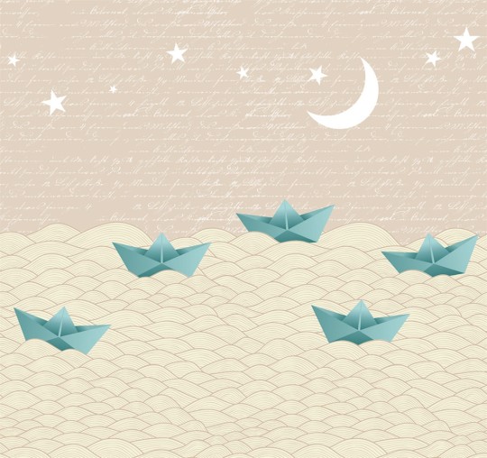 London Art 15003-02 Exclusive Kids Eva - mural papierow statki na wodzie