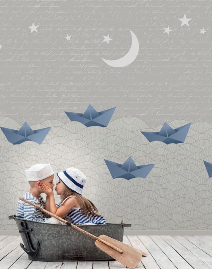 London Art 15003-03 Exclusive Kids Eva - mural papierow statki na wodzie