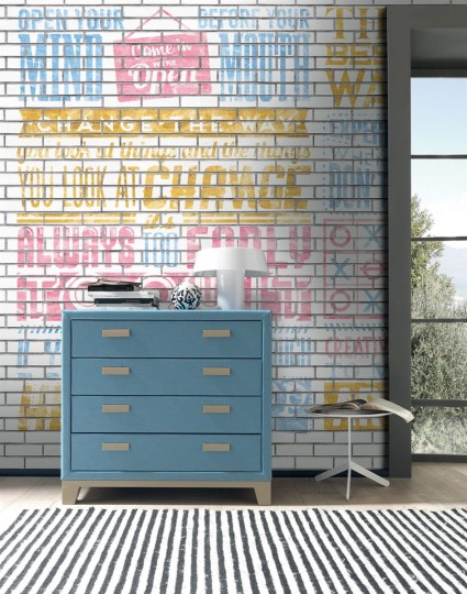 London Art 15100-01 Exclusive Kids Curt - mural z napisami