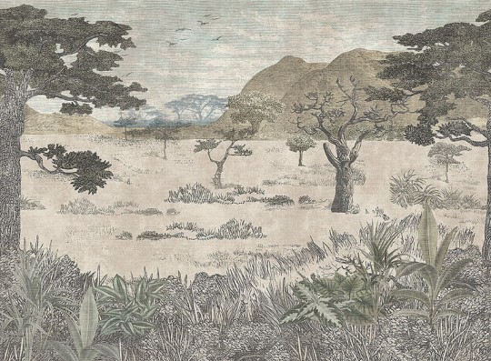 Boras Tapeter Studio 9575W Wild Animals Serengeti Savannah - mural krajobraz sawanny