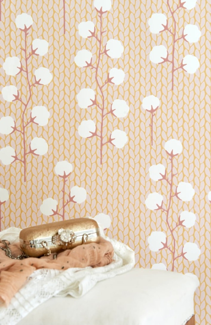 Tapeta Majvillan Sweet Cotton 108-01 Soft pink