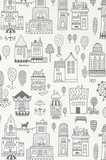 Tapeta Majvillan Small Town 118-02 black