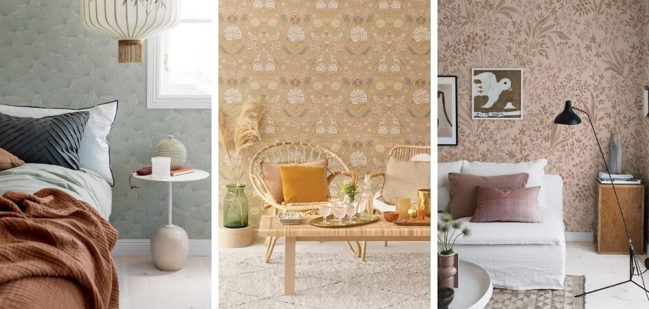 Pastelowa tapeta we wnętrzu inspiracje
