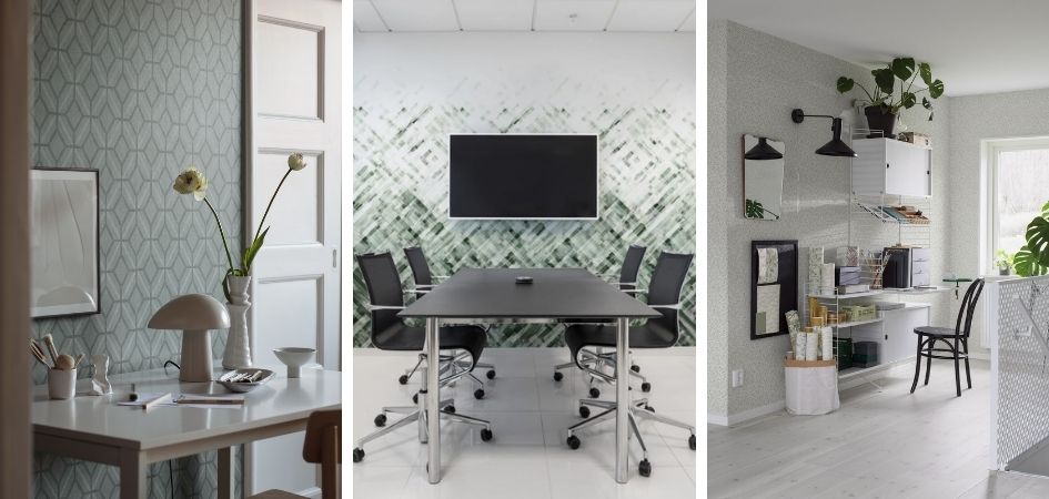 Inspiracje z tapetą w biurze