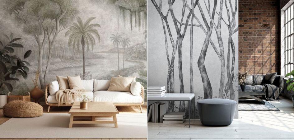 Tapeta w salonie - inspiracje