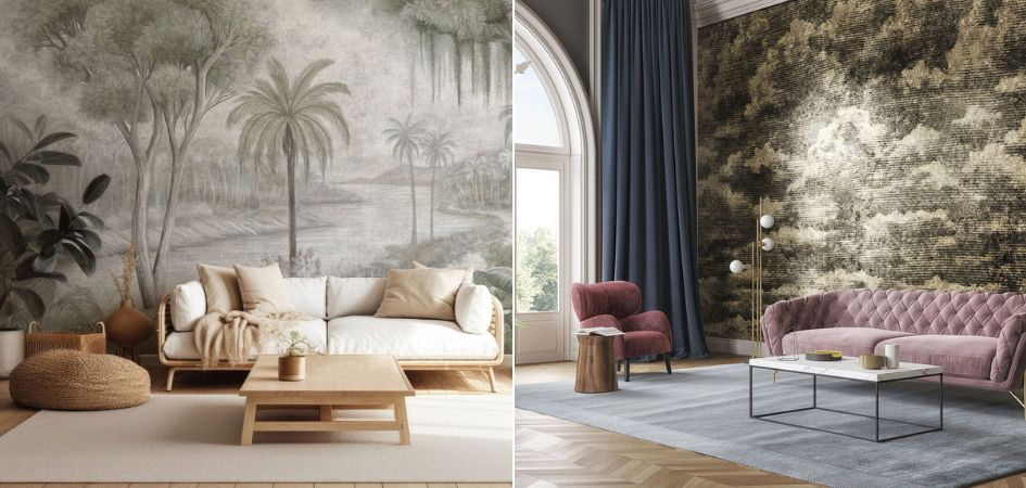 Pomysł na tapetę w salonie