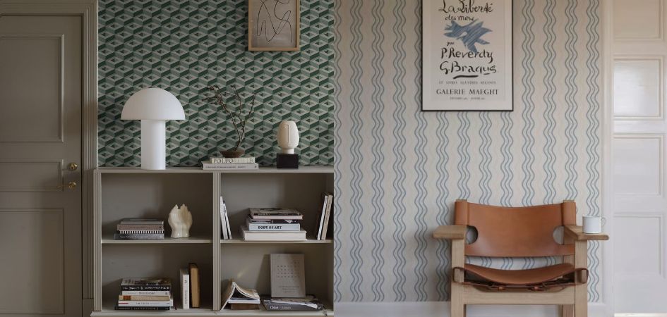 Geometryczne tapety do salonu