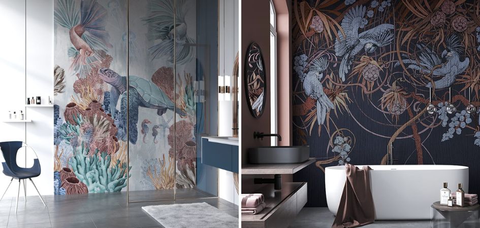 Tapeta w łazience - inspiracje, żywica