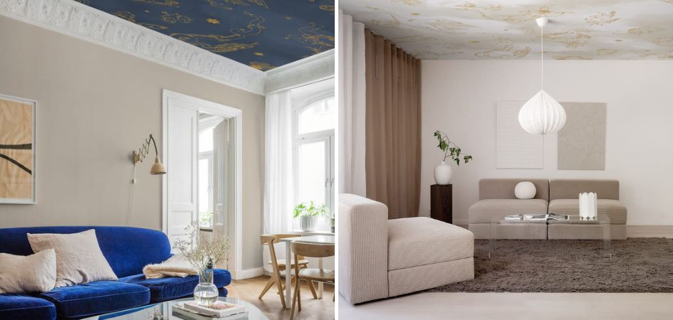 Sufit w salonie - inspiracje