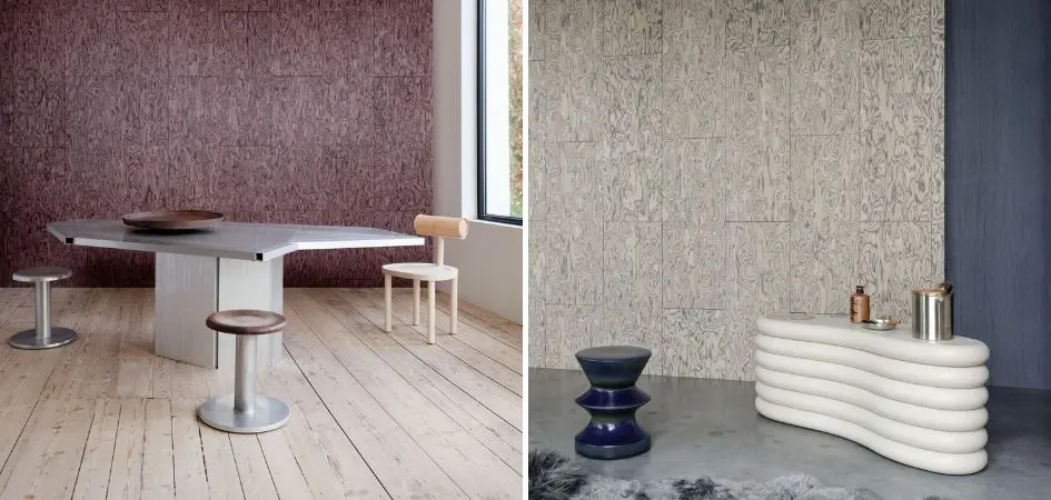 Tapety z forniru we wnętrzu - inspiracje