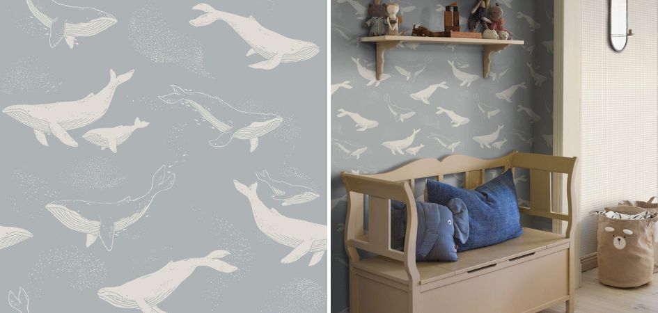Boras Tapeter Newbie 6942 Whales Blue 